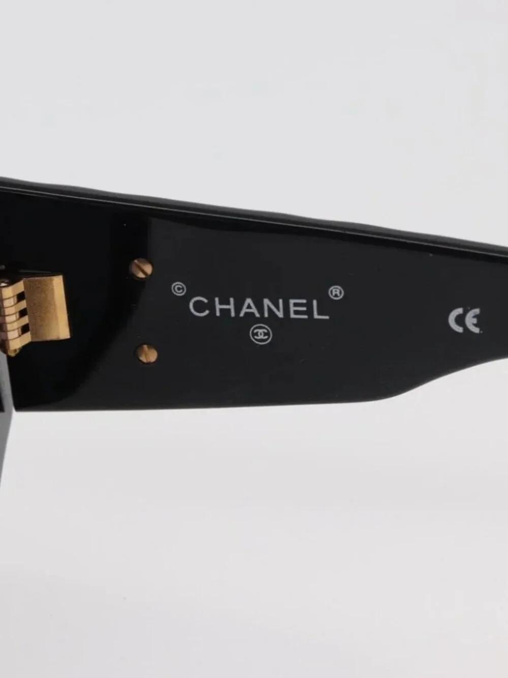 CHANEL Sunglasses plastic Black CC Auth ka3896A